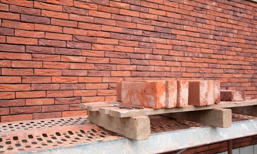 Brick masonry wall showing long-lasting brick materials used in modern construction