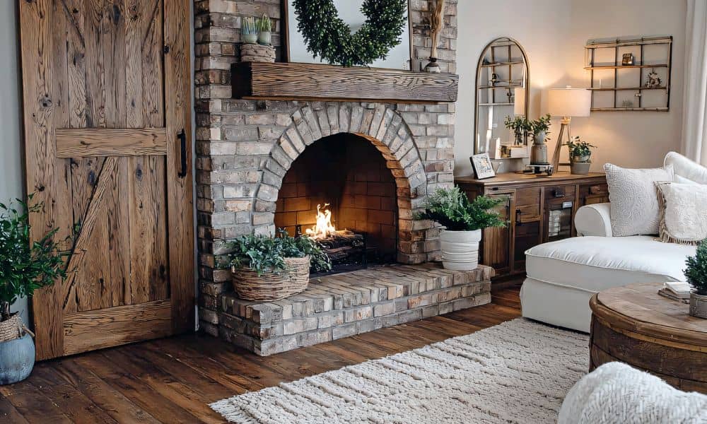 Cozy living room with a traditional brick fireplace, showing the type of fireplace changes homeowners consider after safety warnings